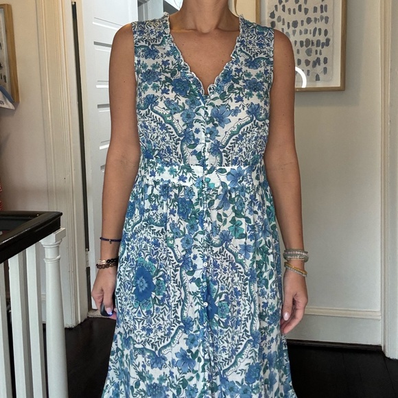 Johnny Was Blue and White Boho Dress Small - Picture 10 of 11